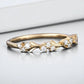 925 Silver Gold Twist Diamond Cluster Band Ring – Dainty Stacking Wedding Anniversary Jewelry"