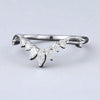 925 Silver CZ Chevron V Shaped Ring – Dainty Marquise Cut Stacking Wedding Band
