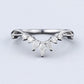 925 Silver CZ Chevron V Shaped Ring – Dainty Marquise Cut Stacking Wedding Band