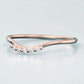 925 Silver Rose Gold V Shaped CZ Band – Dainty Chevron Stacking Wedding Promise Ring
