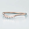 925 Silver Rose Gold V Shaped CZ Band – Dainty Chevron Stacking Wedding Promise Ring