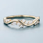 925 Silver CZ Twisted Band – Dainty Marquise Cluster Stacking Wedding Anniversary Ring