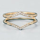 925 Silver Double Chevron CZ Band – Dainty Stacking V Shaped Wedding Anniversary Ring