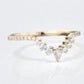 925 Silver V Shaped CZ Ring – Dainty Chevron Stacking Wedding Anniversary Band