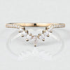 925 Silver V Shaped CZ Ring – Dainty Chevron Stacking Wedding Anniversary Band