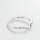925 Silver CZ Curved Band – Dainty Stacking V Shaped Wedding Anniversary Promise Ring