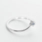 925 Silver Solitaire CZ V Shaped Ring – Dainty Minimalist Promise Stacking Wedding Band