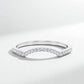 925 Silver CZ Chevron Band – Dainty Pavé V Shaped Stacking Wedding Anniversary Ring