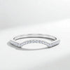 925 Silver CZ Chevron Band – Dainty Pavé V Shaped Stacking Wedding Anniversary Ring