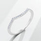 925 Silver CZ Chevron Band – Dainty Pavé V Shaped Stacking Wedding Anniversary Ring