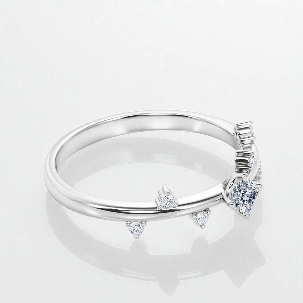 925 Silver CZ Princess Cut Ring – Dainty Solitaire Stacking Wedding Anniversary Band