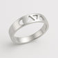 Sterling Silver Moon & Triangle Cutout Ring: Minimalist Geometric Band