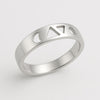 Sterling Silver Moon & Triangle Cutout Ring: Minimalist Geometric Band