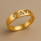 Sterling Silver Moon & Triangle Cutout Ring: Minimalist Geometric Band