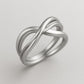 Sterling Silver Twisted Crossover Ring – Infinity Knot Band | Comfort Fit Shank | Modern Minimalist Jewelry
