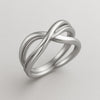 Sterling Silver Twisted Crossover Ring – Infinity Knot Band | Comfort Fit Shank | Modern Minimalist Jewelry