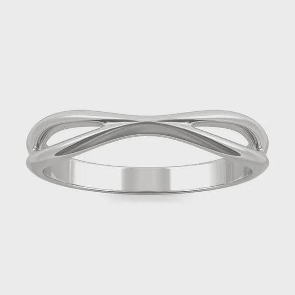 925 Silver Criss Cross Band – Dainty Minimalist Stacking Infinity Wedding Promise Ring