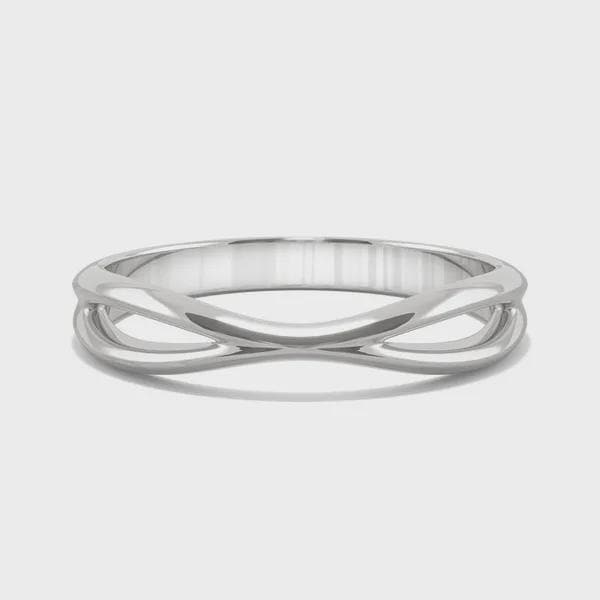 925 Silver Criss Cross Band – Dainty Minimalist Stacking Infinity Wedding Promise Ring