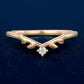 925 Silver  CZ Leaf V Shaped Ring – Dainty Nature Inspired Chevron Stacking Wedding Band