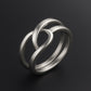 Sterling Silver Interlocking Duo Ring: Modern Minimalist Design