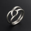 Sterling Silver Interlocking Duo Ring: Modern Minimalist Design