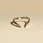 925 Silver Open CZ Ring – Dainty Chevron Stacking Minimalist Wedding Anniversary Band