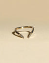 925 Silver Open CZ Ring – Dainty Chevron Stacking Minimalist Wedding Anniversary Band