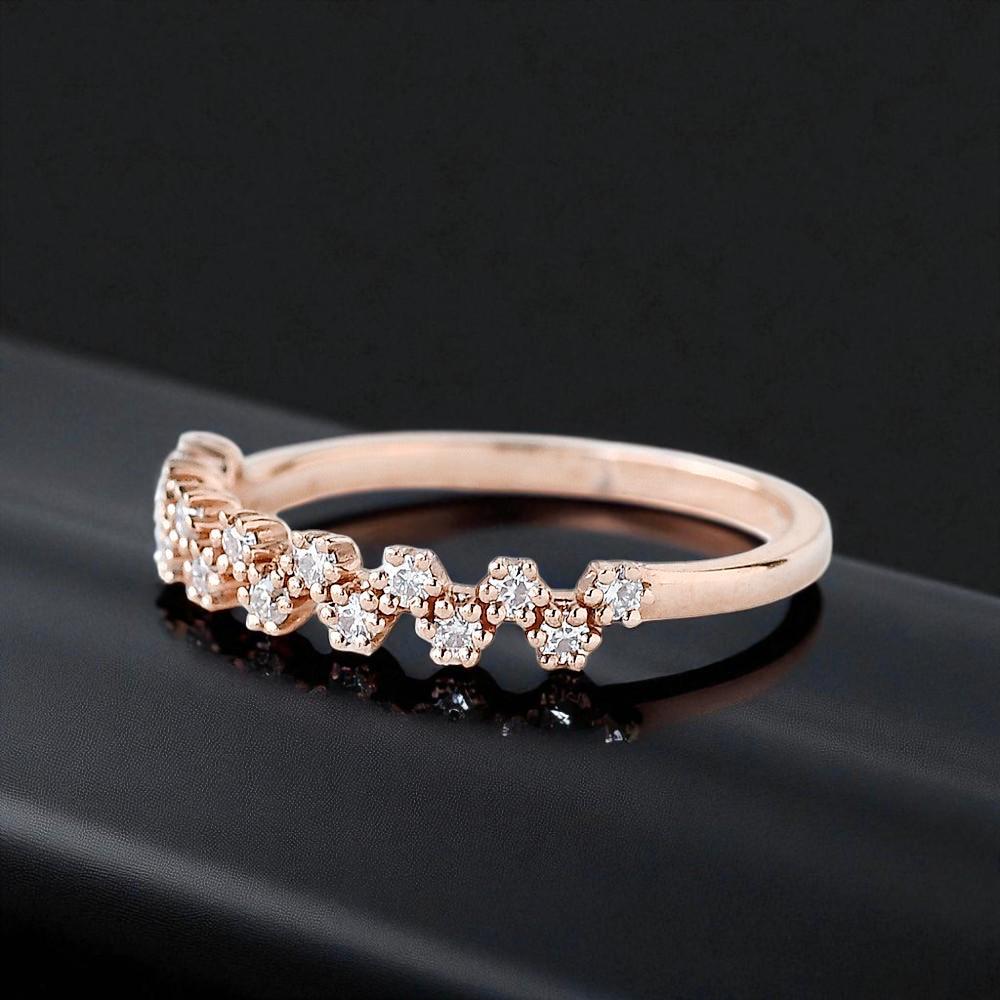 925 Silver CZ Cluster Band – Dainty Stacking Minimalist Wedding Anniversary Ring