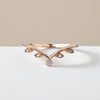 925 Silver CZ Chevron Leaf Ring – Dainty V Shaped Stacking Minimalist Wedding Band