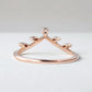 925 Silver CZ Chevron Leaf Ring – Dainty V Shaped Stacking Minimalist Wedding Band