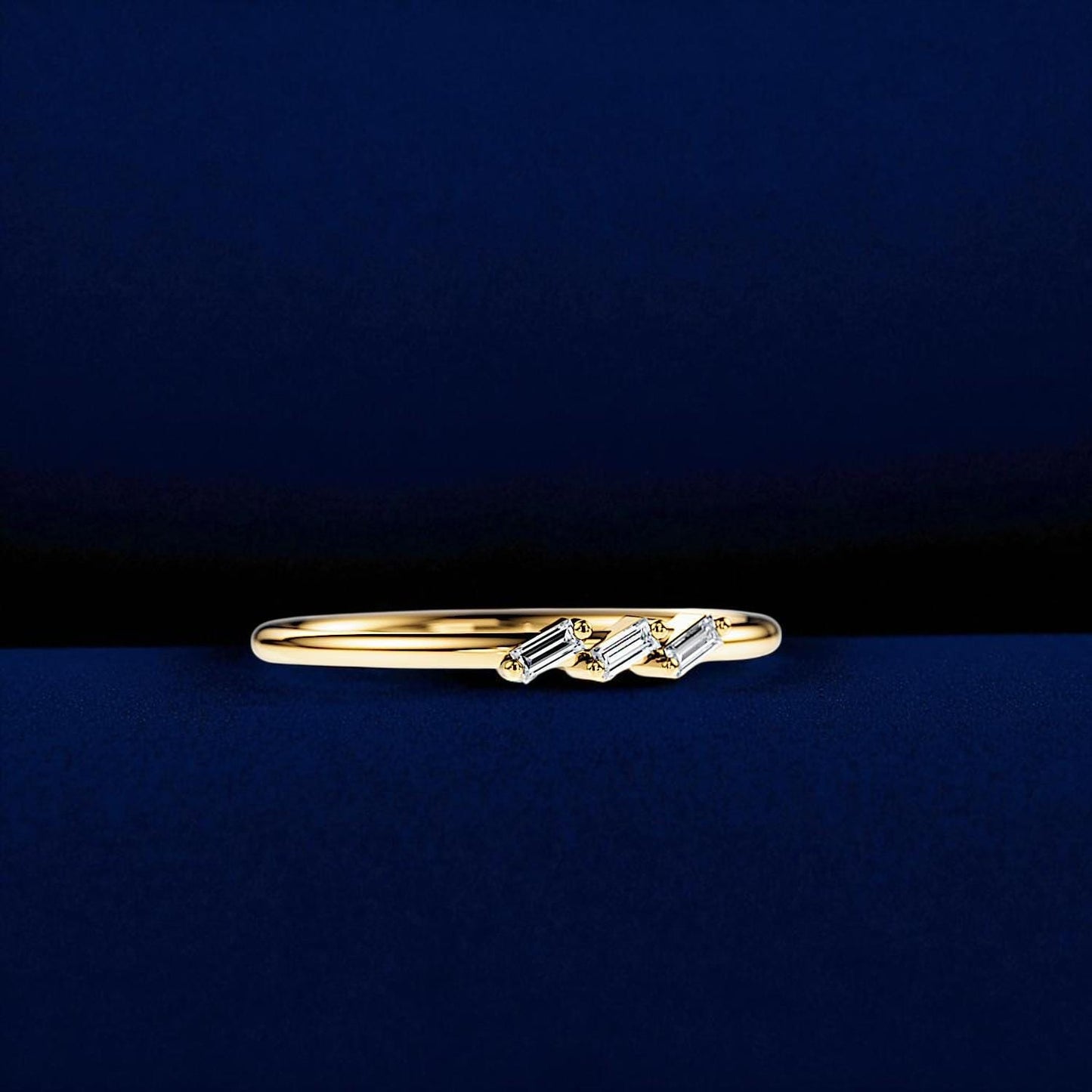 Baguette CZ Ring, 925 Silver Stacking Band, Anniversary Jewelry