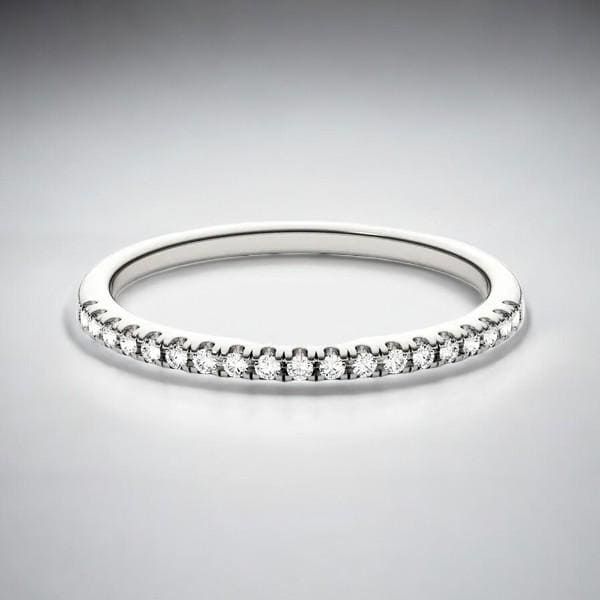 Sterling Silver CZ Eternity Band, Minimalist Pave Ring