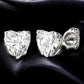 Sterling Silver Heart CZ Stud Earrings, Romantic Jewelry