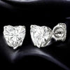 Sterling Silver Heart CZ Stud Earrings, Romantic Jewelry