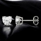 Sterling Silver Heart CZ Stud Earrings, Romantic Jewelry