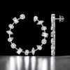 925 Silver CZ Hoop Earrings: Mixed Cut Bridal Statement Jewelry