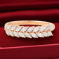 Rose Gold Sterling Silver CZ Leaf Ring - Stackable Band