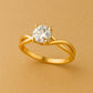 925 Sterling Silver Moissanite Ring - Twisted Band Solitaire Engagement