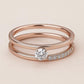 Sterling Silver Moissanite Bridal Ring Set, Pavé Band