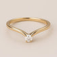 Sterling Silver Moissanite V-Shaped Ring, Minimalist Promise Band