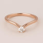 Sterling Silver Moissanite V-Shaped Ring, Minimalist Promise Band