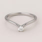 Sterling Silver Moissanite V-Shaped Ring, Minimalist Promise Band