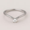 Sterling Silver Moissanite V-Shaped Ring, Minimalist Promise Band