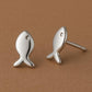 Sterling Silver Fish Stud Earrings: Minimalist Ocean Jewelry