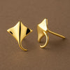 Sterling Silver Stingray Earrings: Minimalist Manta Ray Studs