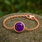 Amethyst Bracelet Silver 925 | Purple Gemstone Chain Bracelet | February Birthstone Jewelry Gift