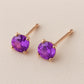 Amethyst Stud Earrings Silver 925 | Square Gemstone Earrings | February Birthstone Jewelry Gift