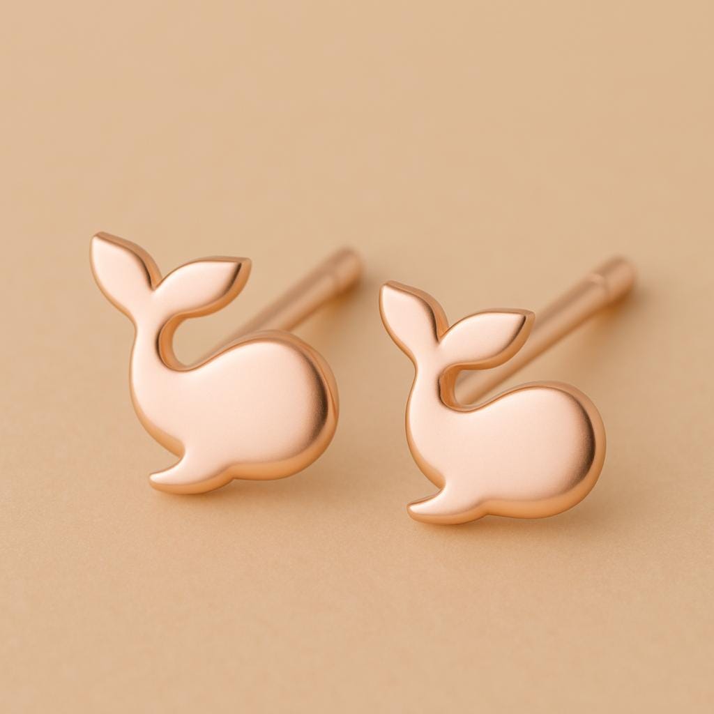Sterling Silver Whale Stud Earrings: Minimalist Nautical Jewelry