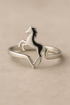 Sterling Silver Rearing Horse Ring: Equestrian Jewelry Gift