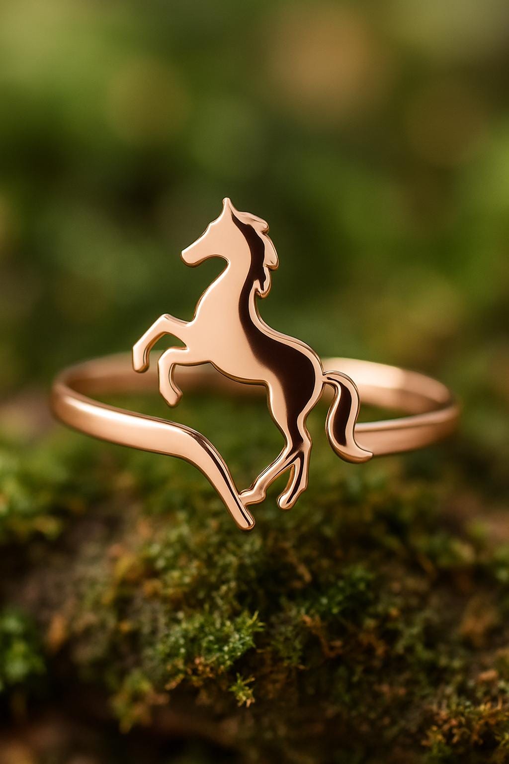 Sterling Silver Rearing Horse Ring: Equestrian Jewelry Gift
